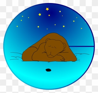 Sleeping Bear Under The Stars - Animated Nitey Nite Gif Clipart