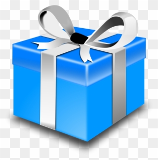 Presents Clip Art - Blue Christmas Gift Box - Png Download