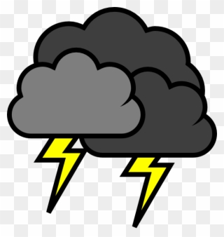 Jpg Black And White Download Lightening Clouds Clip - Thunder And Lightning Clipart - Png Download