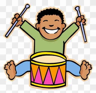 Clipart Transparent Library Children Music Clipart - Boy With Drum Clipart - Png Download