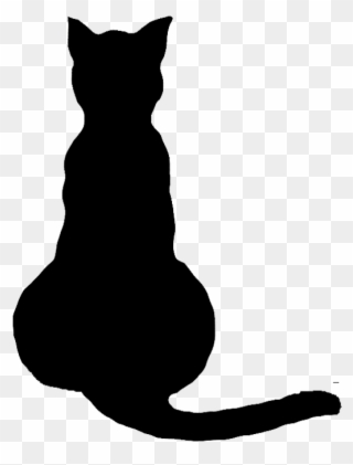 Cat Clip Art Cat Silhouette - Black Cat Silhouette Sitting - Png Download