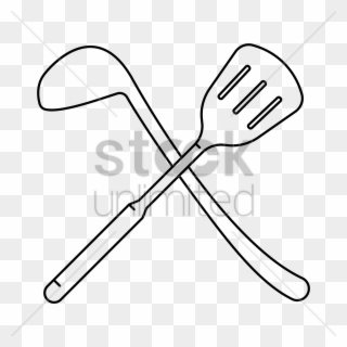 Download Ladle Cartoon Black And White Clipart Ladle - Crossed Spatulas - Png Download