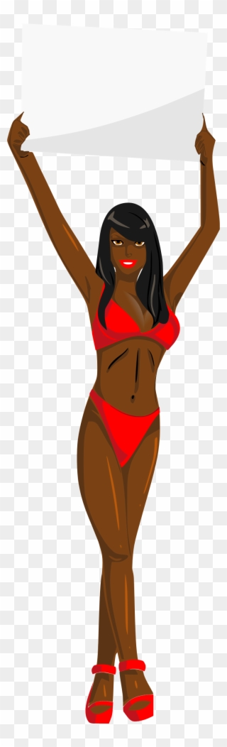 Big Image - Bikini Black Girl Cartoon Clipart