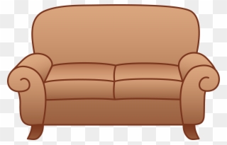 Beige Living Room Sofa - Transparent Background Couch Clipart - Png Download