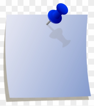 Blue Note With Thumbtack Free Clip Art - Display Device - Png Download