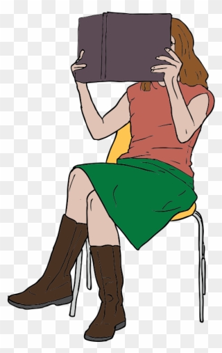 Stephanie Hunt Reading Clip Art - Girl Reading Clip Art - Png Download