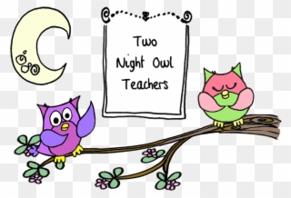 Two Night Owl Teachers - Teacher Clipart