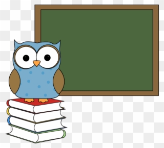Polka Dot Owl With Chalkboard Clip Art - Owl Teaching Clip Art - Png Download