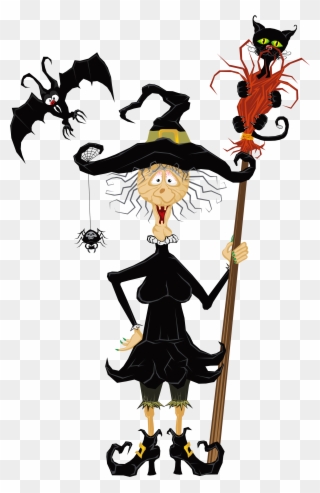 Halloween Creepy Witch Clipart - Witch Halloween Clip Art - Png Download