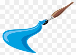 Blue Clipart Paintbrush Pencil And In Color Blue - Blue Paint Brush Clip Art - Png Download