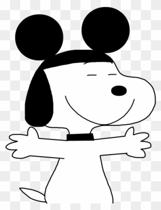 Picture Royalty Free Stock Snoopy With Mickey Mouse - Mickey Mouse Clipart