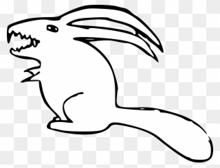 Hare Clip Art - Snowshoe Hare Outline - Png Download