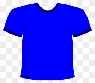Short Sleeve Shirts Clipart - Blue T Shirt Cartoon - Png Download