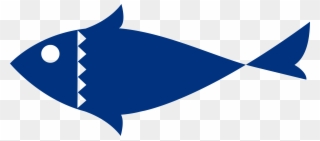 Big Image - Simple Blue Fish Clip Art - Png Download
