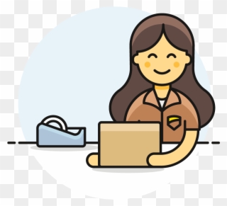 37 Mailman Female Asian - Cartoon Clipart