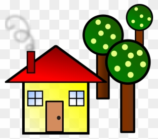 House With Trees By @kattekrab, Simple House, On @openclipart - Simple House Clip Art - Png Download