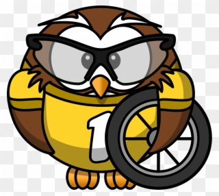 Wheel Clip Art Download - Biker Owl Shower Curtain - Png Download