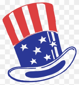 Free Clipart Of An American Top Hat - Clip Art Uncle Sam Hat - Png Download