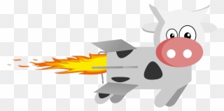 Clipart - Rocket Cow - Png Download