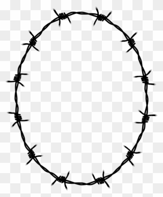 Borders And Frames Barbed Wire Drawing Fence - Barbwire Smiley Face Clipart