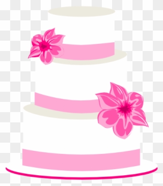 Pink Wedding Cake Clip Art - 3 Tiered Cake Clip Art - Png Download