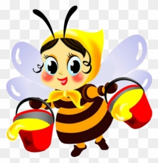 Clip Art Free Download Cartoon Bee Clipart - Пчела На Цветке Рисунок - Png Download