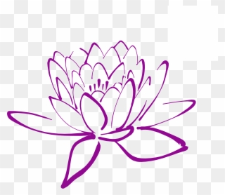 Magnolia Flower Clip Art - Lotus Flower Outline Png Transparent Png