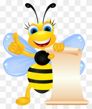 Honey Bee Clipart Png - Cartoony Honey Bee Png Transparent Png