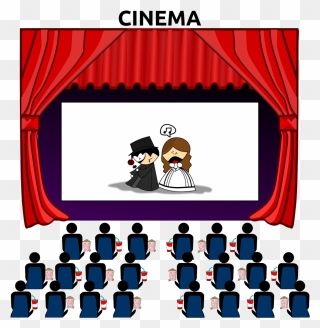 Movie Theatre Clipart - See A Movie Cartoon - Png Download