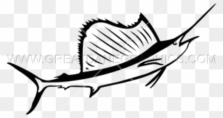 Sailfish Clipart Black And White - Black And White Sailfish Clipart - Png Download