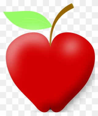 Heart Clipart Apple - Heart Shaped Apple Clipart - Png Download