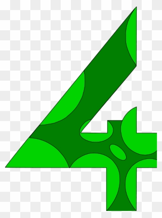 Green Clipart Number 4 - Number 4 Color Green - Png Download