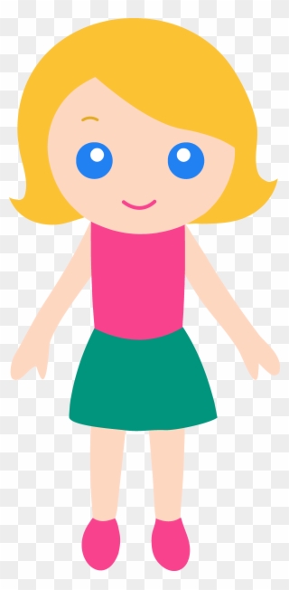 Clipart Young Women - Cartoon Girl With Blonde Hair And Blue Eyes - Png Download