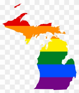 Unequal By Law - Michigan Map With Capital Clipart