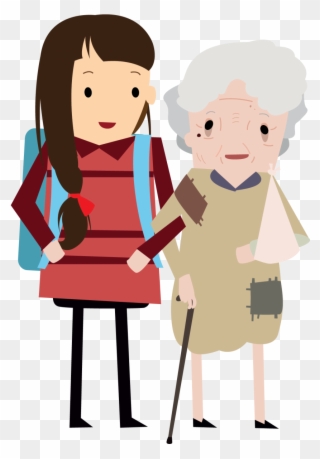 Philipines Clipart International Student - Cartoon Student And Elderly - Png Download