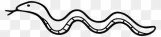 Simple Clipart Snake - Snake Black And White Clip Art - Png Download