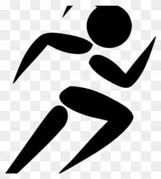 Running Clipart Female Track Runner Clip Art Girl Running - Stick Man Running Logo - Png Download