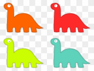 Dinosaur Clip Art Download - Simple Baby Dinosaur Clipart Black And White - Png Download
