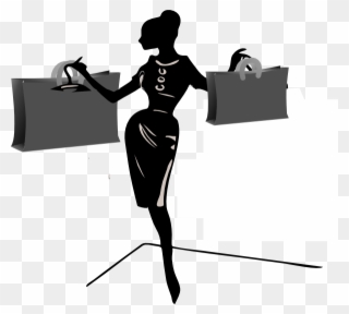 Vector Women Shopping - Modeling Clipart - Png Download