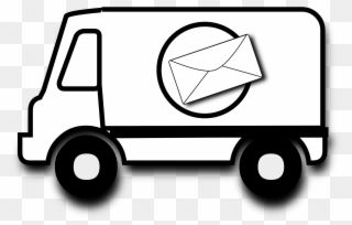 Car Clipart Mailman - Mail Van Colouring Pages - Png Download