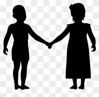 Onlinelabels Clip Art - Girl And Boy Silhouette Png Transparent Png