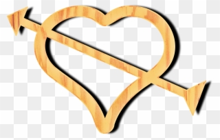 Heart Wood Texture Arrow - Romance Clipart