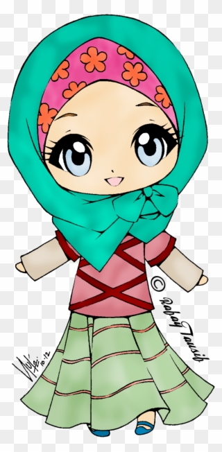 Muslim Girl Clipart - Gif Muslimah Cute Cartoon - Png Download
