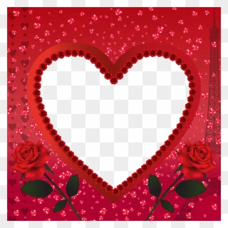 Heart Romantic Love In Paris Png Transparent Frame - Background Heart Images Hd Clipart