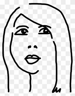 Black And White Woman Drawing Face Cartoon - Chinese Girl Drawing Cartoon Clipart