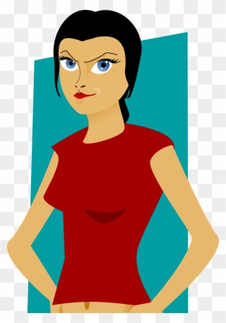Girl With Top - Angry Girl Clipart Png Transparent Png