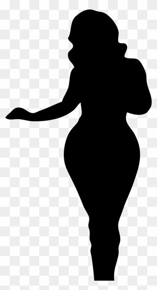 Black Woman Silhouette Clip Art - Black Woman Body Silhouette - Png Download