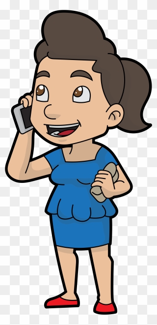 Open - Chatting On Phone Cartoon Clipart