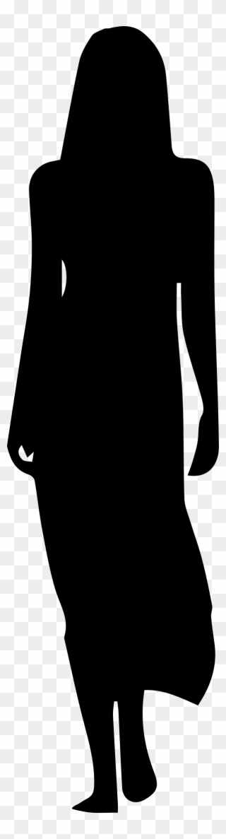 Woman Long Dress Silhouette - Ben Franklin Silhouette Clipart