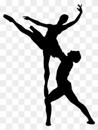 Clipart - Man And Woman Ballet Silhouette - Png Download